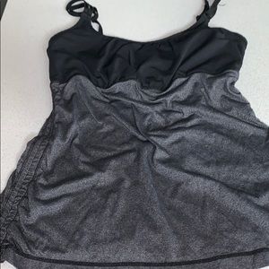 Lululemon Side Ruched Grey/Black Tank 6